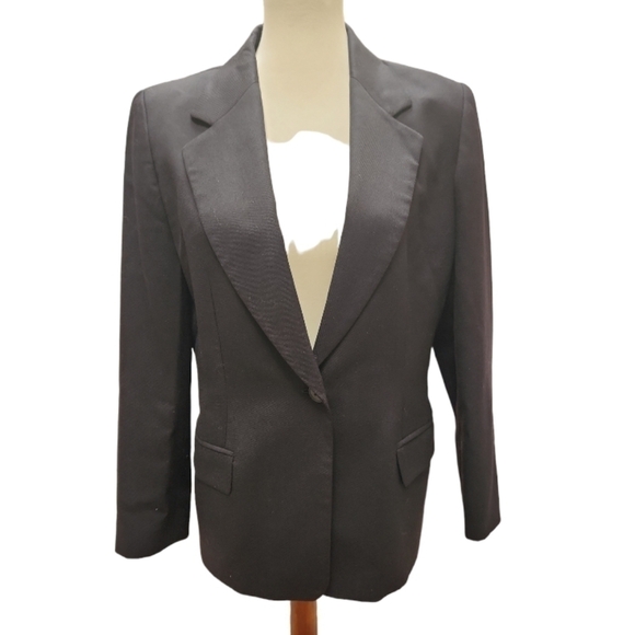 Pendleton black wool single button blazer jacket women's sz 12 vtg made in USA - Picture 1 of 8